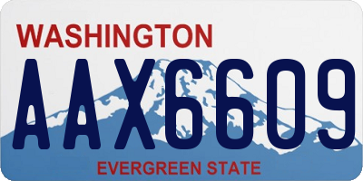 WA license plate AAX6609