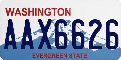 WA license plate AAX6626