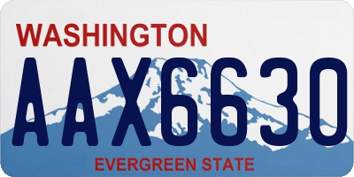 WA license plate AAX6630