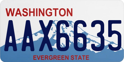 WA license plate AAX6635