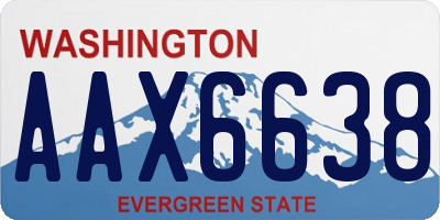 WA license plate AAX6638