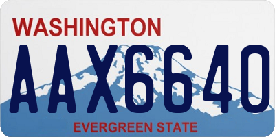 WA license plate AAX6640