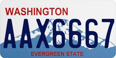 WA license plate AAX6667