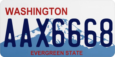 WA license plate AAX6668