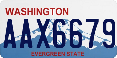 WA license plate AAX6679