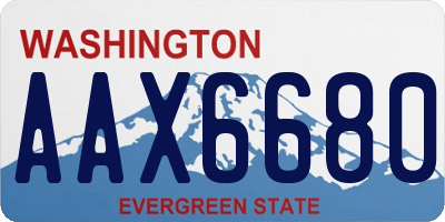 WA license plate AAX6680