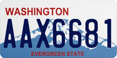 WA license plate AAX6681