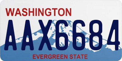 WA license plate AAX6684