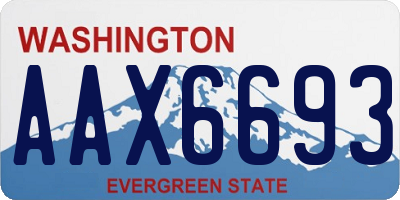WA license plate AAX6693