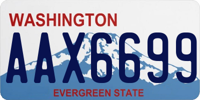 WA license plate AAX6699