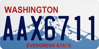 WA license plate AAX6711