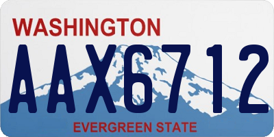 WA license plate AAX6712