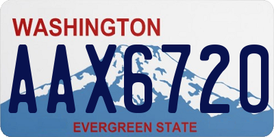 WA license plate AAX6720