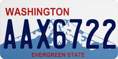 WA license plate AAX6722