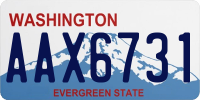 WA license plate AAX6731