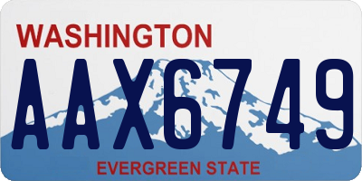 WA license plate AAX6749
