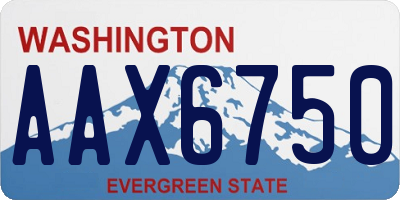 WA license plate AAX6750