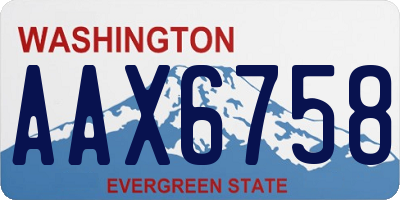 WA license plate AAX6758