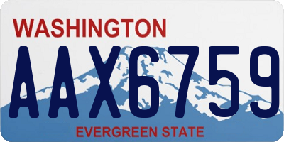 WA license plate AAX6759
