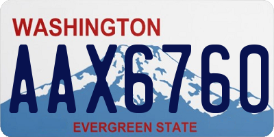 WA license plate AAX6760