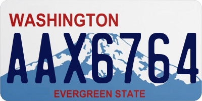 WA license plate AAX6764