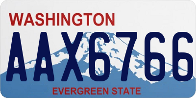 WA license plate AAX6766