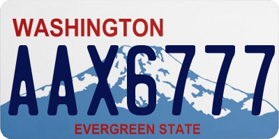 WA license plate AAX6777