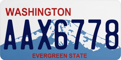 WA license plate AAX6778