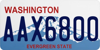 WA license plate AAX6800