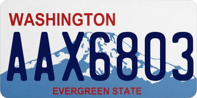 WA license plate AAX6803