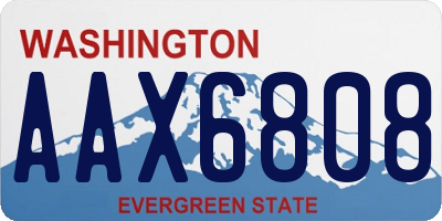 WA license plate AAX6808