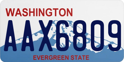 WA license plate AAX6809