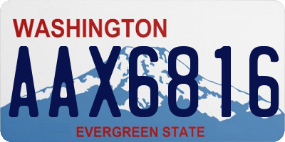 WA license plate AAX6816