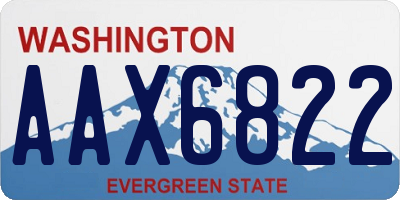 WA license plate AAX6822