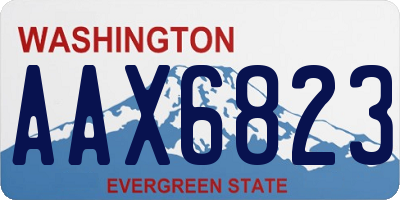 WA license plate AAX6823