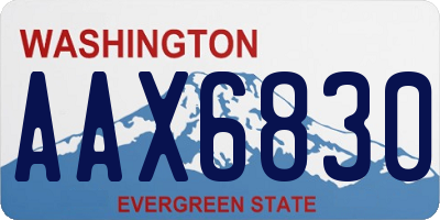 WA license plate AAX6830