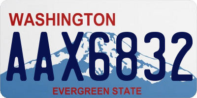 WA license plate AAX6832