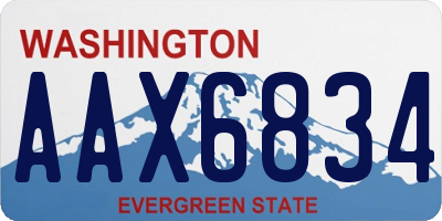 WA license plate AAX6834