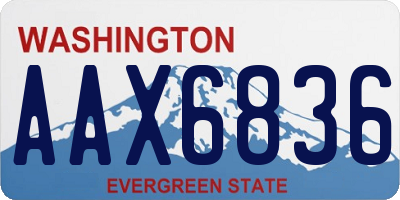 WA license plate AAX6836