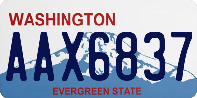 WA license plate AAX6837
