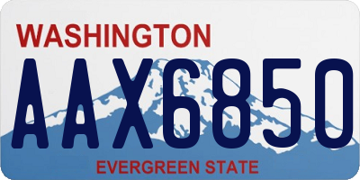 WA license plate AAX6850