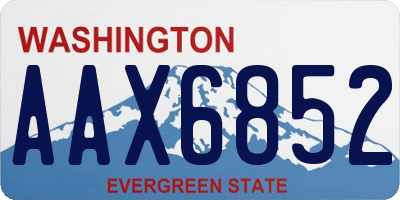 WA license plate AAX6852