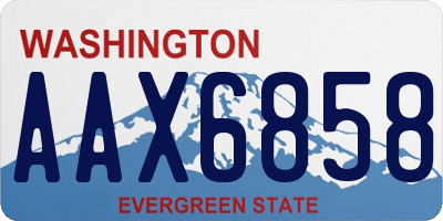 WA license plate AAX6858