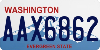 WA license plate AAX6862