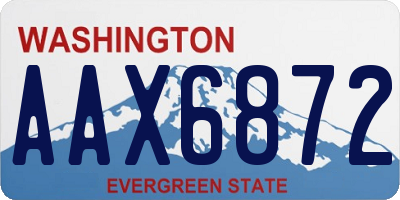 WA license plate AAX6872
