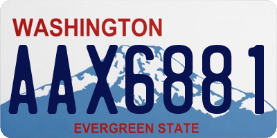 WA license plate AAX6881