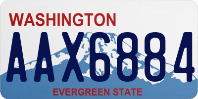 WA license plate AAX6884