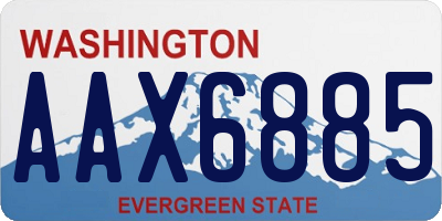 WA license plate AAX6885