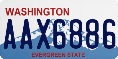 WA license plate AAX6886