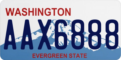 WA license plate AAX6888